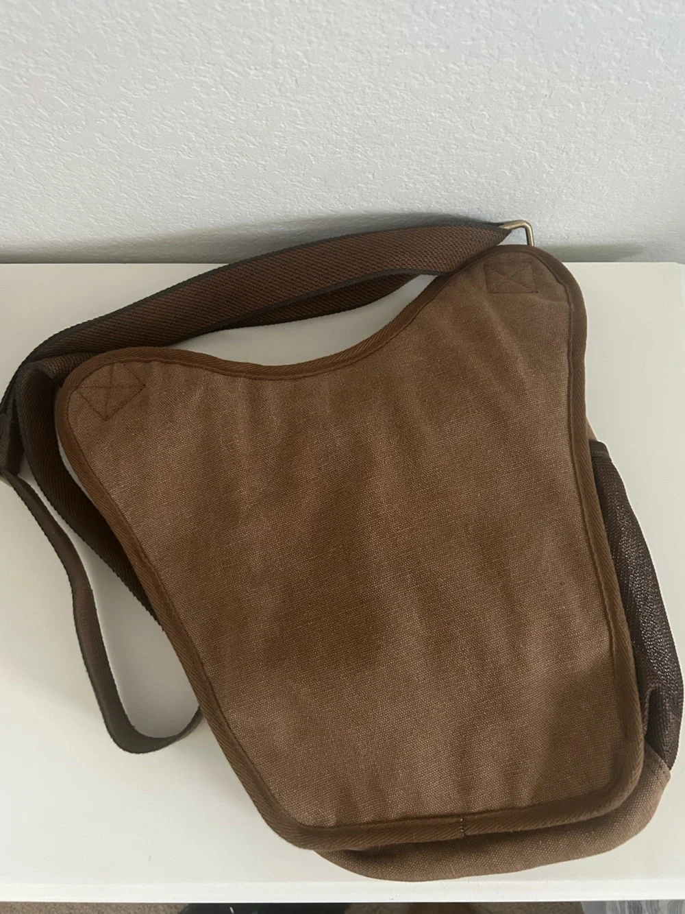 Kaukko Brown Canvas Casual Shoulder Sling Messenger Bag Western Cattle